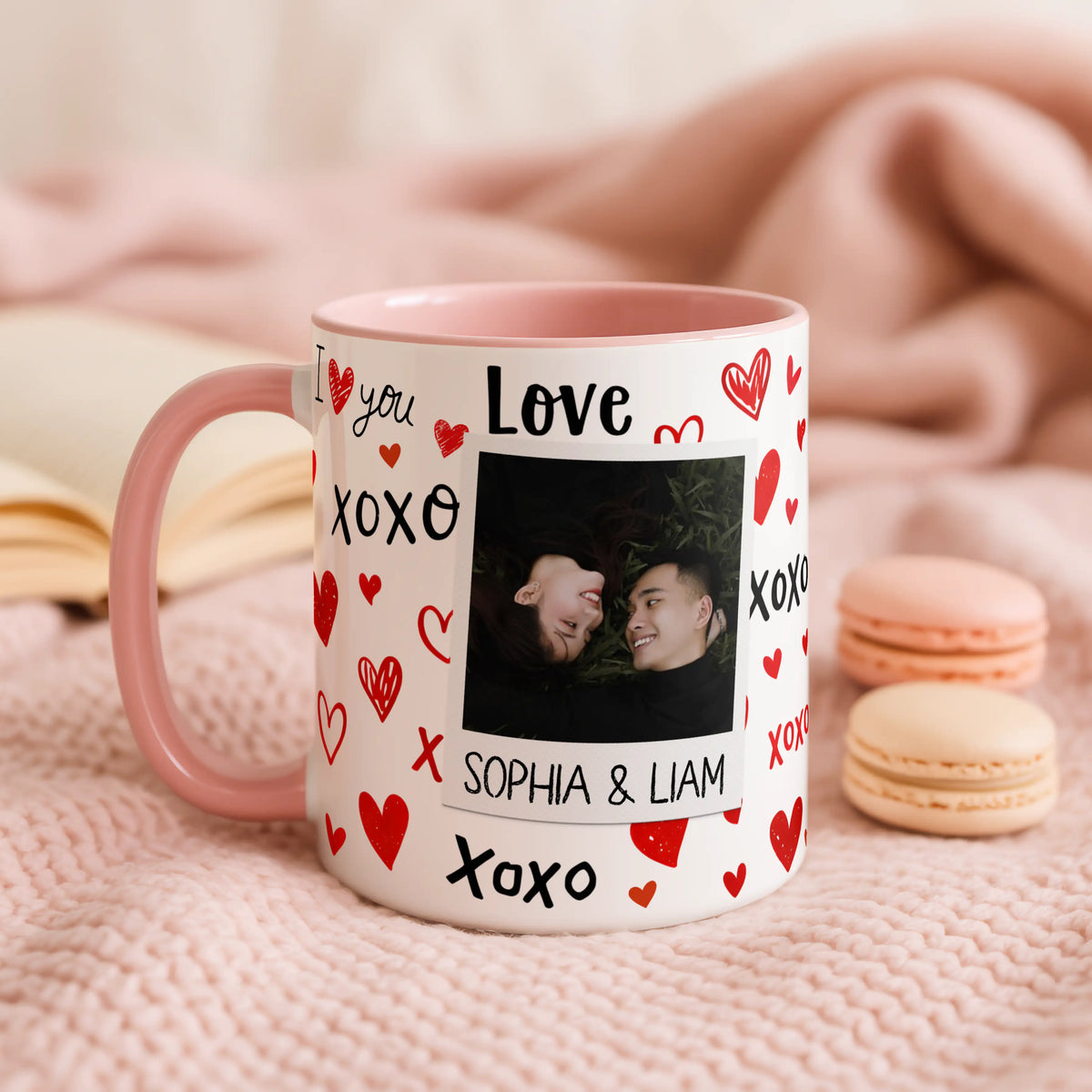 Personalised Love XOXO Couple Photo Mug - Image 3 | CreadGift
