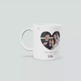 Mug photo personnalisé pour couple | Ensemble depuis [Date personnalisée] | Cadeau d'anniversaire | Tasse à café romantique avec photo en forme de cœur