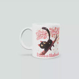 Qui a besoin de chance quand on a un chat noir ? – Mug amusant pour les amoureux des chats, tasse à café effrayante avec chat noir pour femme
